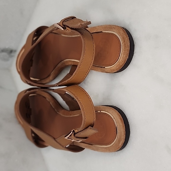 Tory Burch Sandals Straps Brown Rose Gold Size 7.5 - Picture 7 of 12